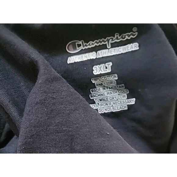 Champion Performance Short Sleeve T-shirt, Black 3XLT ATHLETIC WEAR NEW A131 - Picture 3 of 4